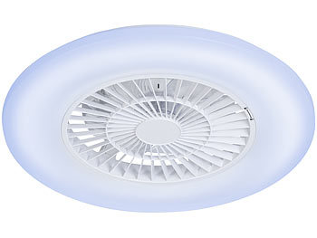 Sichler 2in1-WLAN-Deckenleuchte & Ventilator, App-Steuerung, CCT-LEDs, Ø 60 cm