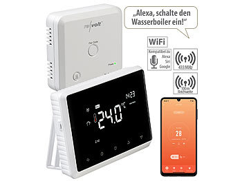 Funkthermostat: revolt Funk-Thermostat mit WLAN und App für Gastherme und Wasserboiler