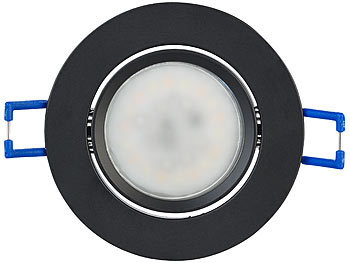 Luminea 6er-Set Alu-Einbaustrahler-Rahmen, schwarz, inklusive LED-Spots