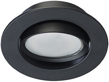 Luminea 6er-Set Alu-Einbaustrahler-Rahmen, schwarz, inklusive LED-Spots