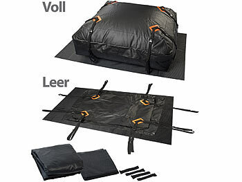 Lescars Dachbox: Wasserdichte Dachtasche aus reißfester PVC-Plane mit Matte,  425 Liter (Dachkoffer)