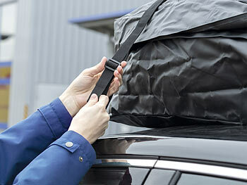 Lescars Dachbox: Wasserdichte Dachtasche aus reißfester PVC-Plane mit  Matte, 425 Liter (Dachkoffer)