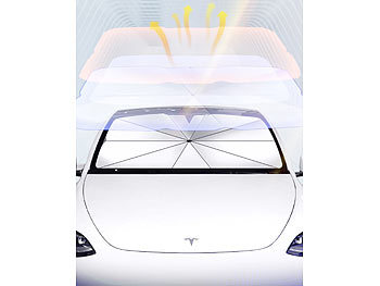 Lescars Sonnenschutz Abdeckung: 2er-Set wärmeisolierende Sonnenschutze für  die Autoscheibe, 125x65 cm (Fahrzeugscheiben-Sonnenschutz)
