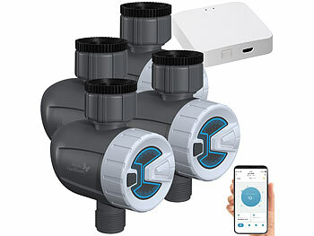 Royal Gardineer 4 smarte programmierbare Bewässerungscomputer mit WLAN-Gateway & App