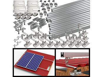 Montagesets Photovoltaik: revolt 68-teiliges Dachmontage-Set für 4 Solarmodule, flexibel