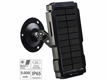 Solarpanel Wildkamera 6V: VisorTech Akku-Solarpanel für Wild- und Outdoor-Kameras, 6 & 12 Volt, 5.000 mAh