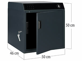 AGT Smarter Paketbriefkasten aus Stahl, 46 x 50 x 50 cm, PIN, App, IP55