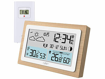 Wetterstation mit Außensensor Funk, Thermometer Hygrometer Innen