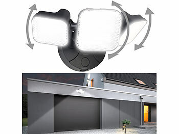 Luminea High-Power-Außenwand-LED-Sicherheitsleuchte, 4.400 lm, Aluminium, IP65