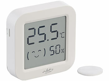 infactory Mini-Thermo-/Hygrometer, Komfort-Anzeige, LCD-Display, Bluetooth, App