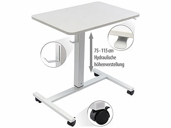 Tisch: General Office Hydraulisch höhenverstellbarer Lift-Schreibtisch mit Rollen, weiß