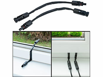 Kabel PV-Modul: revolt 2er-Set flache Solarkabel-Fensterdurchführungen, MC4-kompatibel, 35 cm