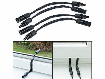Kabel PV-Modul: revolt 4er-Set flache Solarkabel-Fensterdurchführungen, MC4-kompatibel, 35 cm