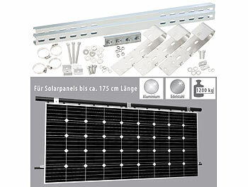 Solarpanelbefestigungen: revolt Balkon-Geländer-Halterungen für Solarmodule, 90° Montagewinkel