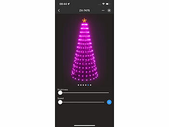 Lunartec Smarter LED-Tannenbaumüberwurf, 1,8 m, 180 RGB-IC-LEDs, App, IP44