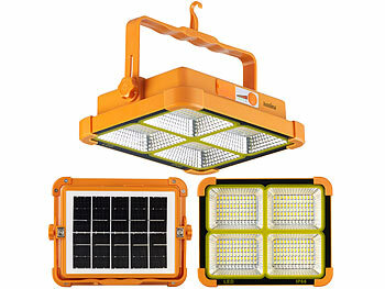 Luminea Solar-Akku-Strahler mit CCT-LEDs und Powerbank, 1000 lm, dimmbar
