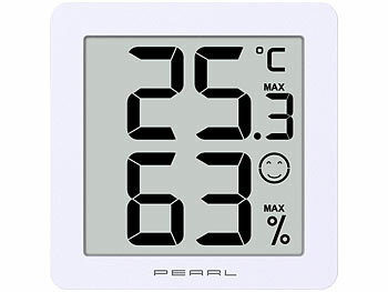 PEARL Digitales Thermo- und Hygrometer mit Komfort- und Min./ Max.-Anzeige