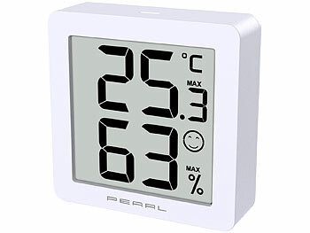 PEARL 4er-Set Ultrakompakter Mini Hygrometer mit Temperatur