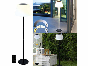 Lunartec 8er-Set Solar-LED-Tisch- & Stehleuchte, Fernbedienung, CCT, 400 lm