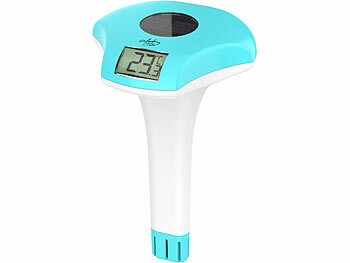 infactory Digitales Solar-Teich- & Poolthermometer, Akku, Solarpanel, LCD, IPX8