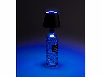 Lunartec 2er-Set Akku-LED-Tischleuchten-Aufsätze für Flaschen, RGBW
