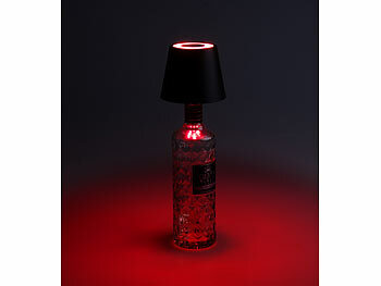 Lunartec Akku-LED-Tischleuchten-Aufsatz für Flaschen, RGBW, für innen & außen