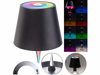 LED Akku dimmbar Tisch-Lampe Deko-Licht RGB Flasche