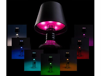 LED Akku dimmbar Tisch-Lampe Deko-Licht RGB Flasche