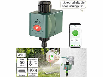 Bewaesserungscomputer: Royal Gardineer WLAN-Bewässerungscomputer mit Ventil, Wetterdatenabgleich per App