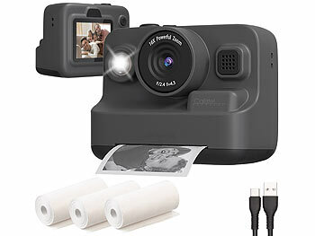 Callstel Full-HD-Sofortbildkamera mit Thermodrucker, Display, Akku, 16x-Zoom