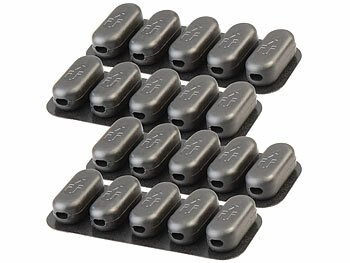 Ladedatenkabel-Organizer: General Office 4er-Set Magnetische Kabelhalterung mit 5 Clips, Klebepad, schwarz