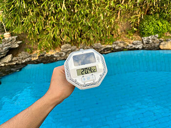 Thermomètre De Piscine 3 En 1 Infactory - Mesure Température, Doseur De Chlore Et Lumière LED RVB - Solaire Et Batterie