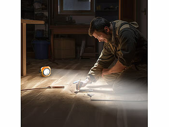 PEARL 4er-Set Solar-Camping- & Arbeits-Lampe, 6W, 300lm, 1.200mAh, Magnet 