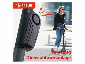 VisorTech Ultrakompakter Anti-Diebstahl-Alarm für Auto und Fahrrad mit 113 dB