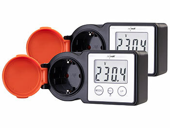 Außenstrom-Messgerät: revolt 2er-Set Outdoor-Energiekostenmesser & Stromverbrauchszähler, 3.680 W