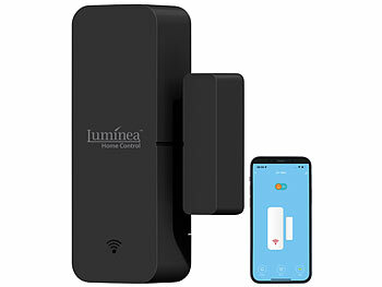 Luminea Home Control 5er-Set WLAN-Tür- und -Fensteralarm, weltweiter App-Zugriff