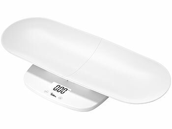 newgen medicals Smarte 3in1-Akku-Baby-, Tier- & Personenwaage, App, 50 g bis 120 kg