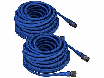 Premium Gartenschlauch: Semptec 2er-Set Wasserschlauch in Lebensmittelqualität, 25 m