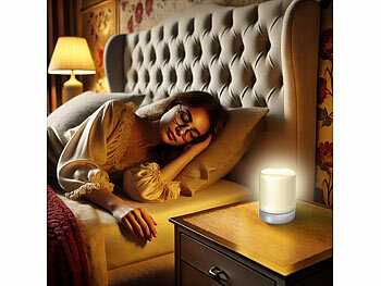 Lunartec 2er-Set Akku-Nachtlichter mit Timer bis 90 Min., RGB, 1.200 mAh