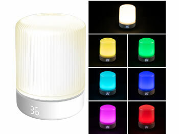 Lunartec 2er-Set Akku-Nachtlichter mit Timer bis 90 Min., RGB, 1.200 mAh