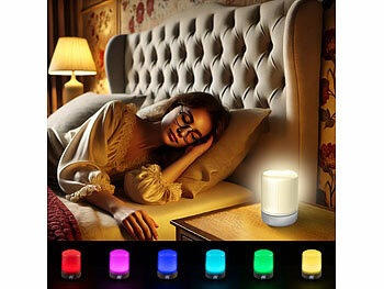 Lunartec 2er-Set Akku-Nachtlichter mit Timer bis 90 Min., RGB, 1.200 mAh