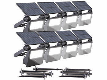 Luminea Solar Gartenstrahler Mit Bewegungsmelder – 400 Lm, IP65, Erdspieß 15 Cm, 1.200 MAh Akku