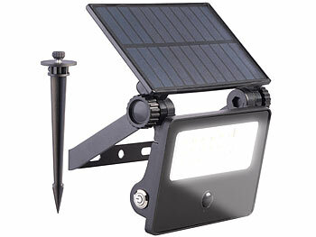 Solar Spots: Luminea Solar-LED-Gartenstrahler mit Bewegungssensor, 700 lm, 1.800 mAh, IP65