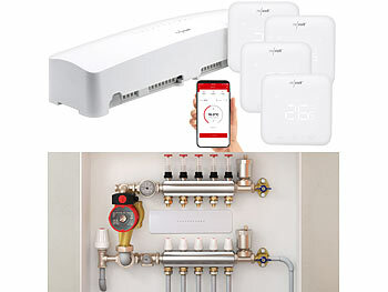 Raumthermostat 230V: revolt WLAN-Fußbodenheizungs-Controller-Steuerung mit 4 Thermostaten und App