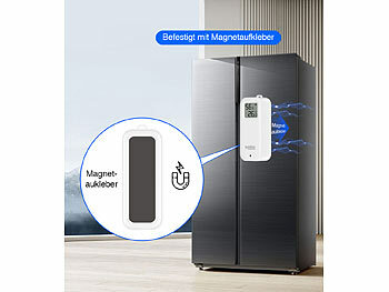 Luminea Home Control 4er-Set WLAN-Temperatur- und Luftfeuchtigkeitssensor mit Display, App