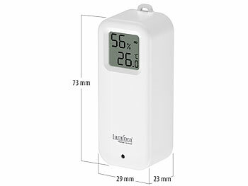 Luminea Home Control 4er-Set WLAN-Temperatur- und Luftfeuchtigkeitssensor mit Display, App