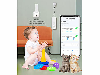 Luminea Home Control 2er-Set Thermometer & Hygrometer mit Bluetooth & App, wetterfest, IP65