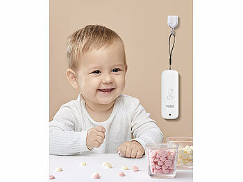 Luminea Home Control 2er-Set Thermometer & Hygrometer mit Bluetooth & App, wetterfest, IP65