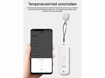 Luminea Home Control 2er-Set Thermometer & Hygrometer mit Bluetooth & App, wetterfest, IP65