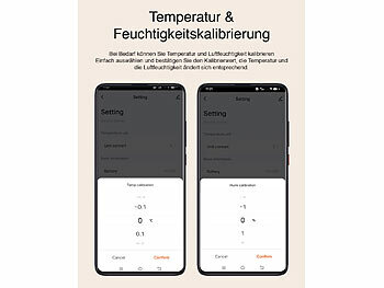 Temperatur Feuchtigkeit Sensor innen außen Smartphone Steuerung Klimamessgerät Raumklima